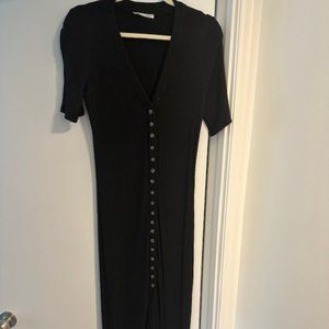 Reformation Jeans Ribbed Button Down Long Dress Size L